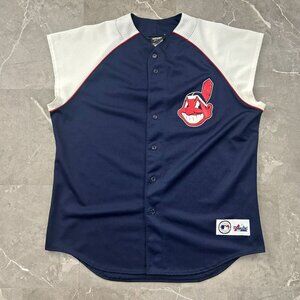 Vintage Cleveland Indians Jersey Mens XL Sleeveless Batting Practice Made in USA